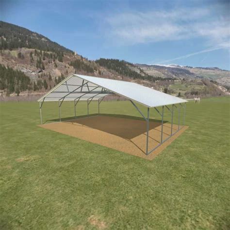 28x21 boxed eave triple wide steel carport|28' x 21' Triple Wide A.